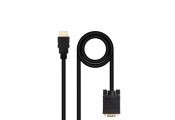 Nanocable Conversor HDMI a VGA M-M, 1.8 m Negro