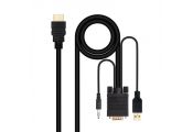 Nanocable Conversor HDMI a VGA-Jack-UBS, 1.8 m