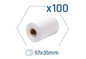 Pack 100 rollos papel trmico datfono 57x35 mm