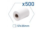 Pack 500 rollos papel trmico datfono 57x35 mm