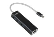 iggual Hub tipo C 3 puertos USB 3.0 + RJ45 Gigabit