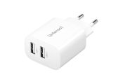 Intenso | Cargador pared W24AA|2xUSB-A|blanco